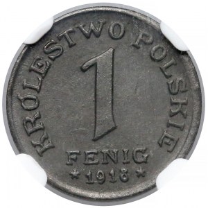 Królestwo Polskie, 1 fenig 1918 - NGC MS65 (MAX)