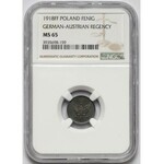 Królestwo Polskie, 1 fenig 1918 - NGC MS65 (MAX)