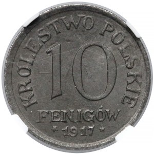 Królestwo Polskie, 10 fenigów 1917 - NGC MS64 (MAX)