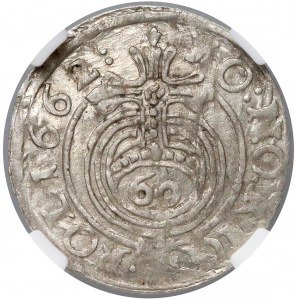 Jan II Kazimierz, Półtorak Poznań 1662 - data w otoku - NGC MS62 (R5)