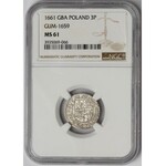 Jan II Kazimierz, Półtorak 1661 GBA - LWÓW - RZADKOŚĆ - NGC MS61