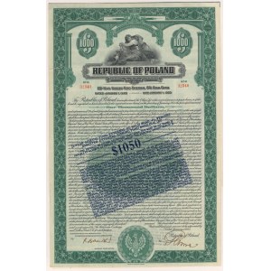 8% Poż. Dolarowa (amortyzacyjna) 1925, Obligacja $1.000 - po konwersji