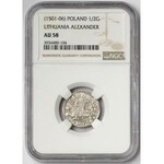 Aleksander Jagiellończyk, Półgrosz Wilno - renesans - NGC AU58