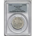 Getto Łódź, 10 marek 1943 Al - odm.10/5 - PCGS MS63