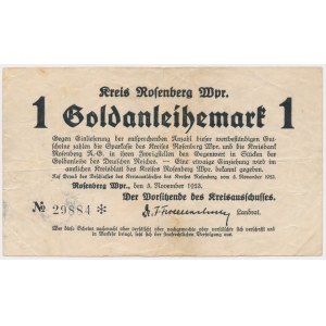 Rosenberg Wpr. (Susz), 1 Goldanleihemark 1923