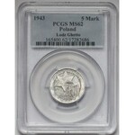 Getto Łódź, 5 marek 1943 Al - odm. I - PCGS MS62