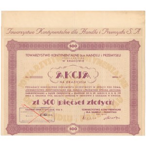 Towarzystwo Kontynentalne dla Handlu i Przemysłu, 500 zł 1936