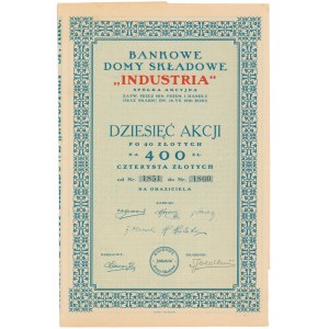 Bankowe Domy Składowe Industria, 10x 40 zł 1927