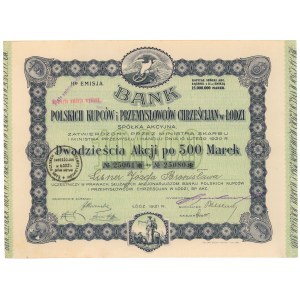 Bank Polskich Kupców i Przemysłowców Chrześcijan, Em.2, 20x 500 mkp