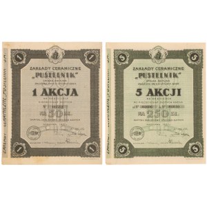 Zakłady Ceramiczne Pustelnik, 50 zł i 5x 50 zł 1927 (2szt)