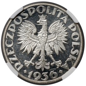 Próba LUSTRZANKA 5 złotych 1936 Żaglowiec - NGC PF62