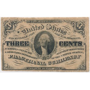 USA, Fractional Currency, 3 cents 1863