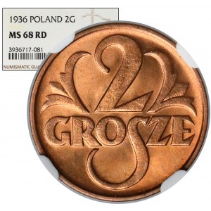 2 grosze 1936 - NGC MS68 RD (MAX NOTA)