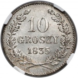 Wolne Miasto Kraków, 10 groszy 1835 - NGC MS63