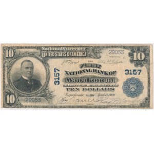 USA, 10 dollars 1902, National Currency, Wapakoneta, Ohio #3157