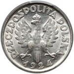 Kobieta i kłosy 2 złote 1924 - literka H - PCGS AU58