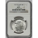 Głowa Kobiety 10 złotych 1933 - NGC MS61