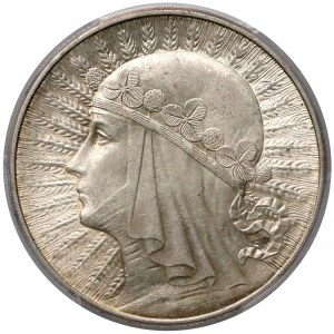 Głowa Kobiety 10 złotych 1932 zn, Warszawa - PCGS MS62