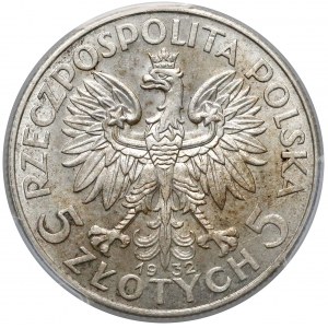 Głowa Kobiety 5 złotych 1932 bz, Londyn - PCGS MS62