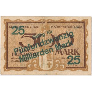 Marienwerder (Kwidzyn), 25 mld mk PRZEDRUK z 500 mk 1922