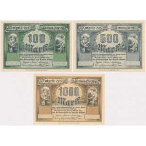Oletzko (Olecko), 100, 500 i 1.000 mk 1922 (3szt)