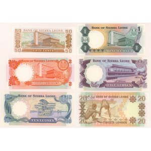 Sierra Leone, Zestaw od 50 cents do 20 leones 1980-1985 (6)