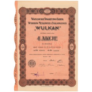 Warszawskie Tow. Fabryk Wyrobów Metalowych i Emaljowanych Wulkan, 4x 25 zł 1927
