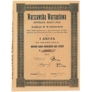 Warszawska Warrantowa Sp. Akc., 25 zł 1928