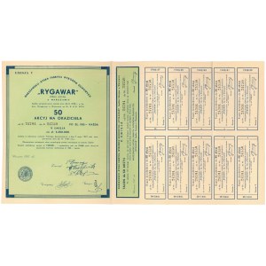Warszawsko-Ryska Fabryka Wyrobów Gumowych Rygawar, Em.5, 50x 100 zł 1937