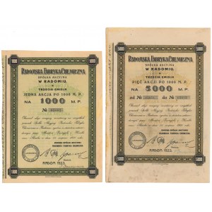 Radomska Fabryka Chemiczna, Em.3, 1.000 i 5x 1.1000 mkp 1923 (2szt)