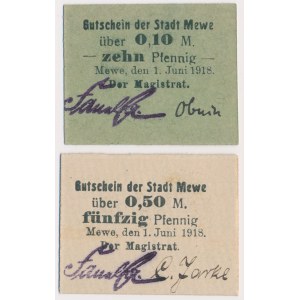 Mewe (Gniew), 10 i 50 pfg 06.1918 (2szt)