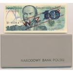 WZÓR 10 złotych 1982 - z podpisem J. Lasockiego, z folderem NBP