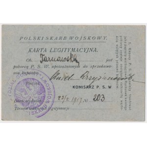 Polski Skarb Wojskowy, Karta Legitymacyjna Poborcy 1917