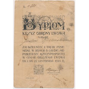 Lwów, Dyplom do odznaki Krzyż Obrony Lwowa