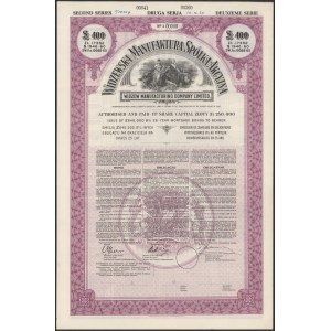 Widzewska Manufaktura SPECIMEN Obligacja na 400 funtów 1930
