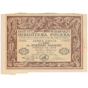 Instytut Wydawniczy Bibljoteka Polska, Em.1, 500 mkp 1921 - imienna