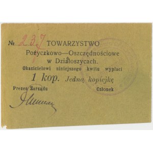 Działoszyce, Tow. Pożyczkowo-Oszczędnościowe, 1 kopiejka (1914)