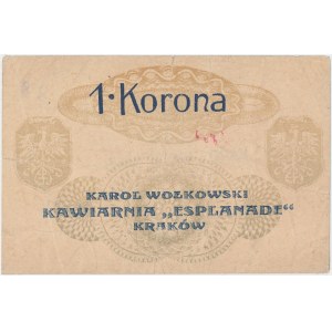 Kraków, K. WOŁKOWSKI Kawiarnia ESPLANADE, 1 korona (1919)