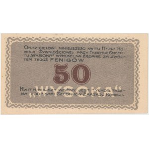 Wysoka, Komisja Żywnościowa, 50 fenigów 1917