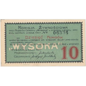 Wysoka, Komisja Żywnościowa, 10 fenigów 1917