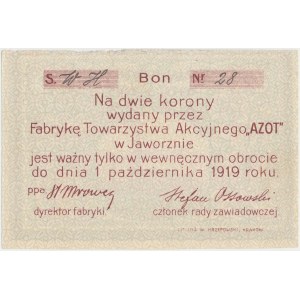 Jaworzno, Tow. Akcyjne AZOT, 2 korony 1919