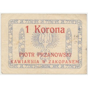 Zakopane, P. Przanowski Kawiarnia, 1 korona (1919)