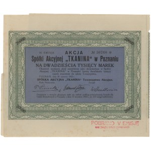 Tkanina Sp. Akc. w Poznaniu, Em.4, 20.000 mkp 1922
