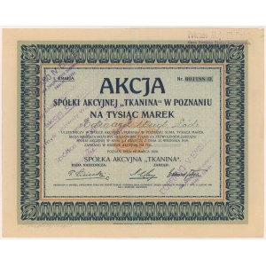 Tkanina Sp. Akc. w Poznaniu, Em.1, 1.000 mkp 1920