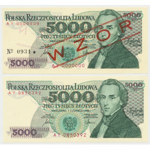 5.000 złotych 1986 - AY - wzór i obiegowy (2)