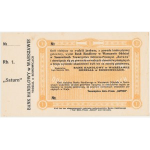 Sosnowice, SATURN, 1 rubel 1914 - blankiet z grzbietem
