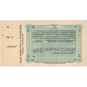 Sosnowice, SATURN, 5 rubli 1914 - blankiet z grzbietem