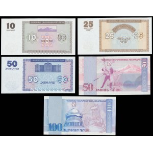 Armenia, 10-100 Dram 1993-1998 - set of 5 pcs