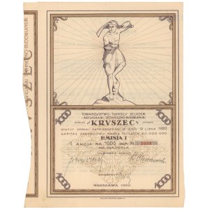 Kruszec Tow. Handlu Żelazem i Artykułami..., Em.1, 1.000 mkp 1920
