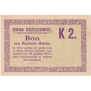 Krzeszowice, 2 korony 1919 - blankiet